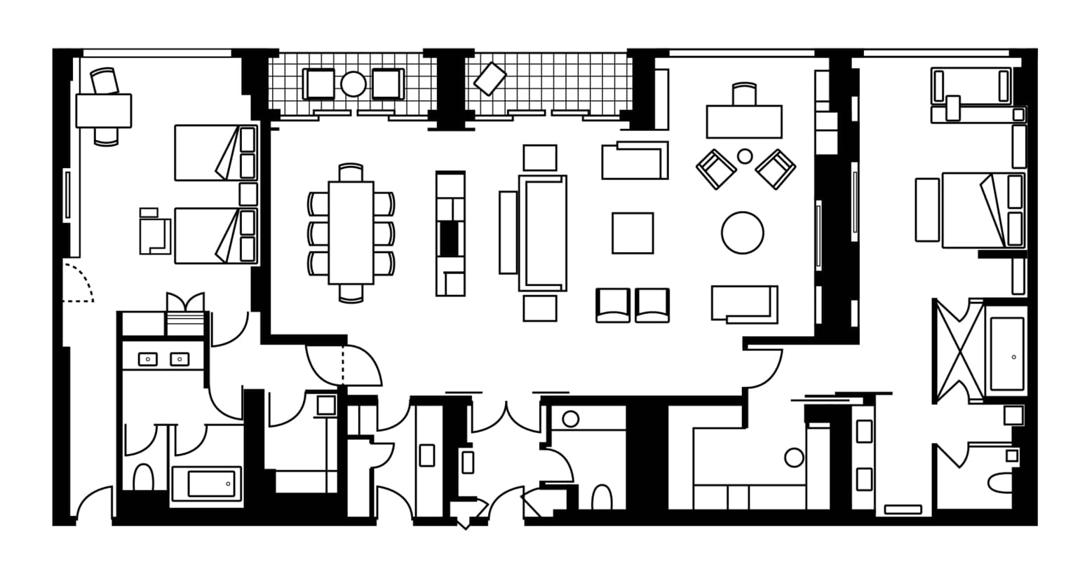 Luksusowy apartament z prywatnym tarasem i obsługą butlerską