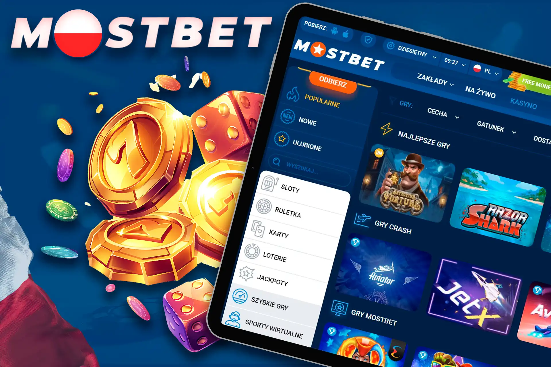 Graj w tysiące gier hazardowych w Mostbet