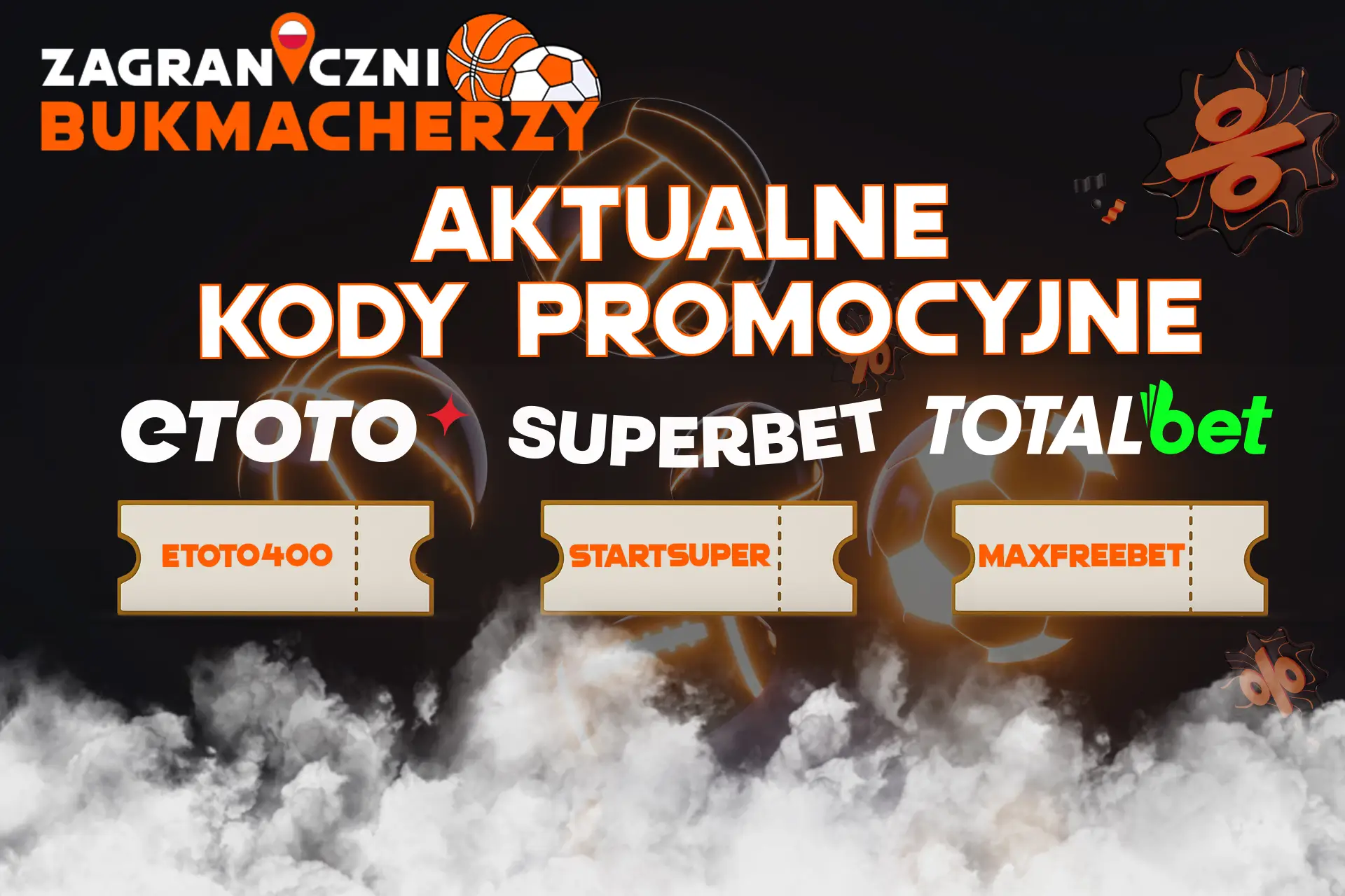 Sprawdź aktualne kody promocyjne trzech bukmacherów